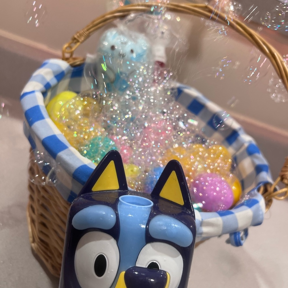 Bluey Bubble Blower Easter Egg Basket (pre prepped eggs with candy.)